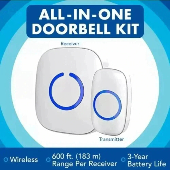 Wireless Doorbell Kit All-in-One 2 Receivers, Long Range, Easy Install - Picture 2 of 7